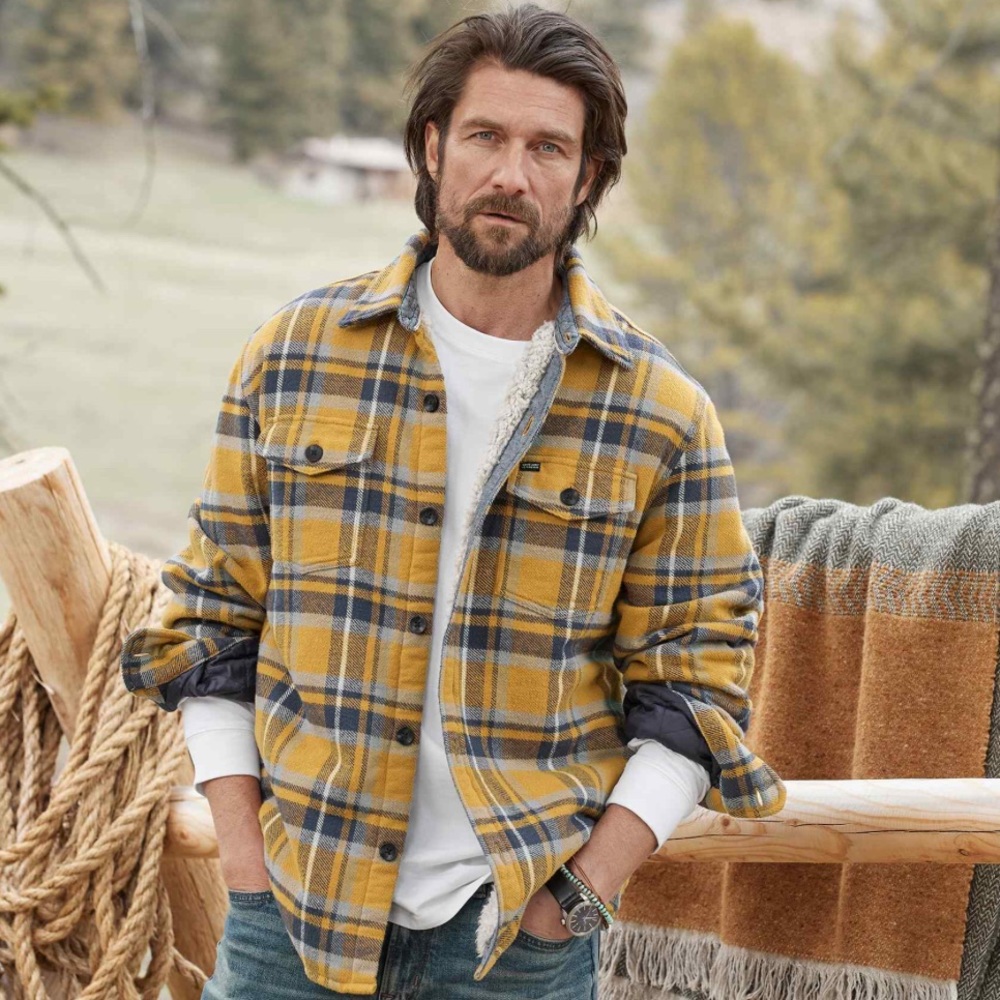 New Mountain Peak Shirt Jacket Sherpa lining Sundance Catalog